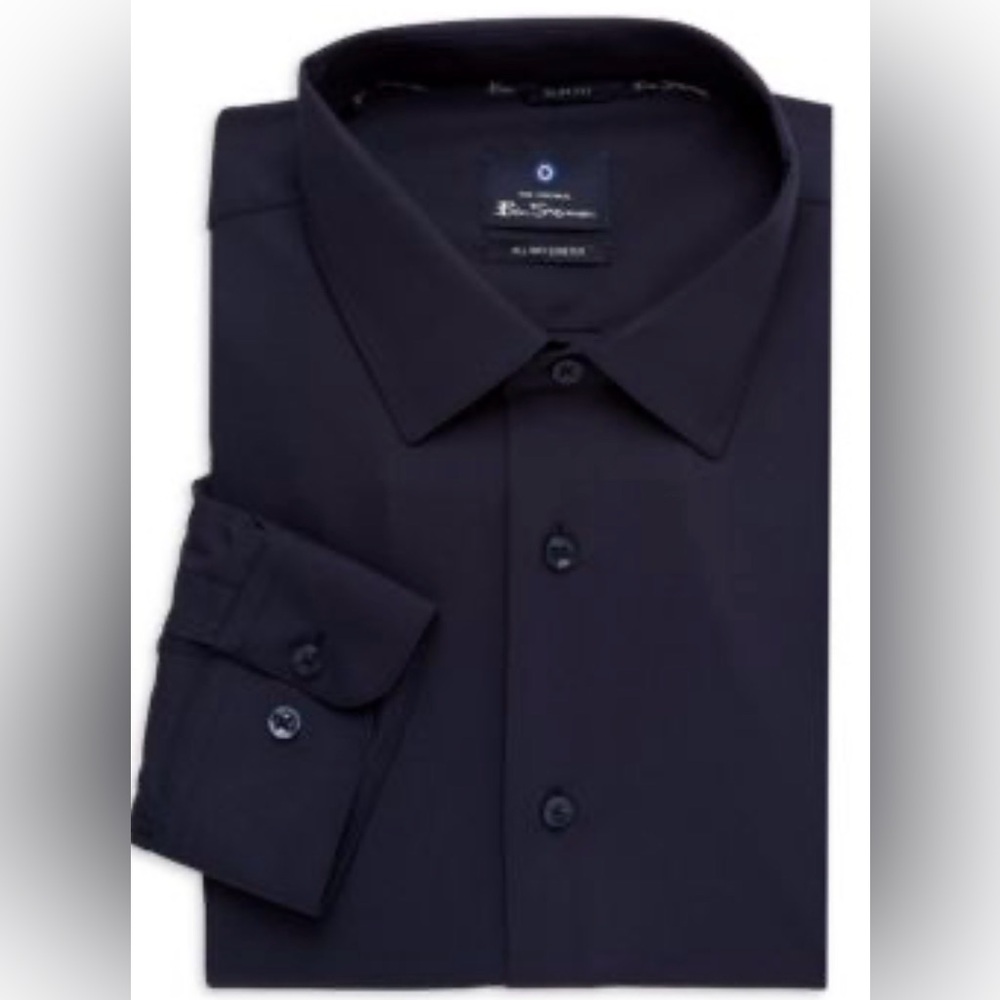 Ben Sherman Large Slim Fit All the Way‎ Stretch Button Down Shirt 16/16.5 34/35